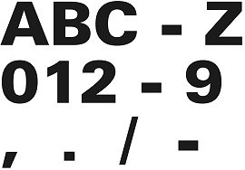 Buchstaben schwarz auf weiß 80 mm hoch wetterfest als Aufkleber  Klebebuchstaben Detailansicht 